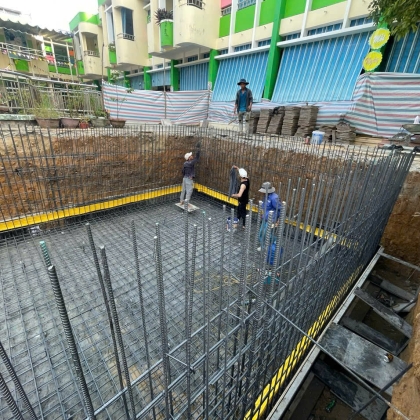 Bể nước PCCC 100 m3 trường mầm non Hoà Châu